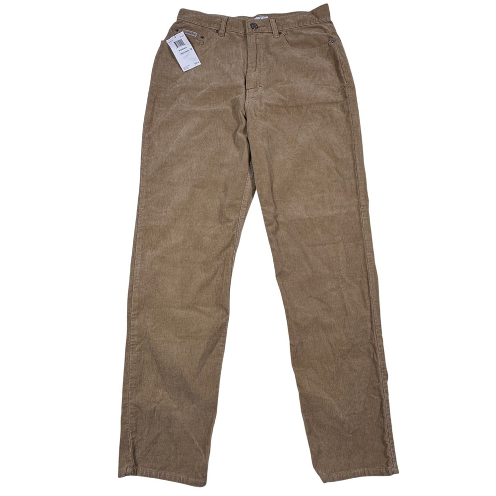 Calvin Klein Jeans Womens Corduroy Pants Toffee Tan Straight Leg Size 12‎ NWT